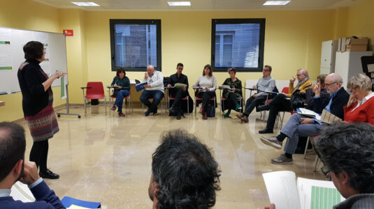 Grupo de trabajo "Sostenibilidad" de la Estrategia Zaragoza +20, reunidos en el Museo del Teatro Romano